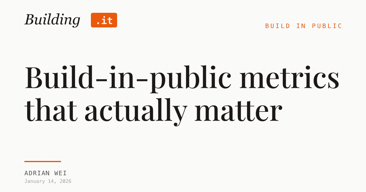 Cover Image for Build-in-public metrics that actually matter
