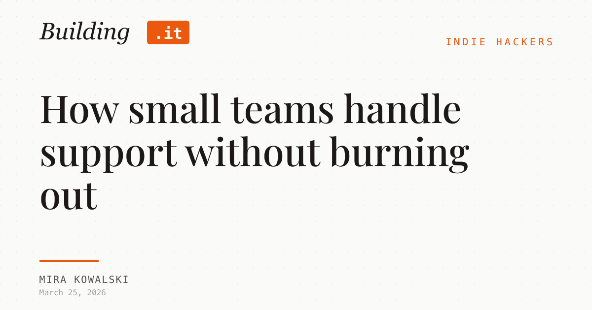 Cover Image for How small teams handle support without burning out