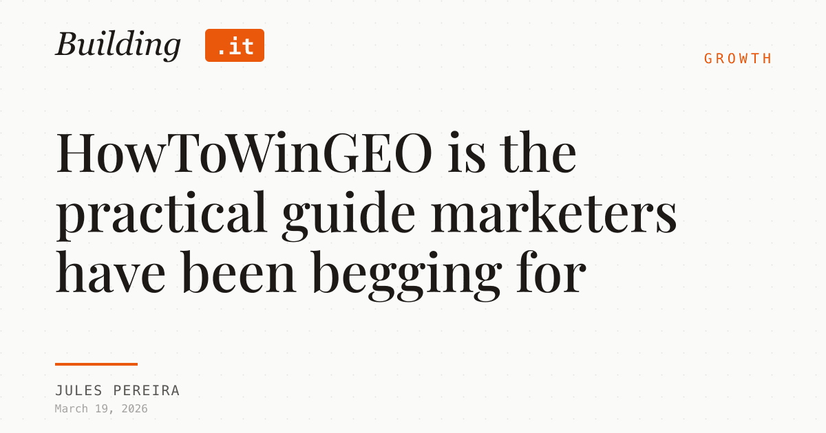 Cover Image for HowToWinGEO is the practical guide marketers have been begging for