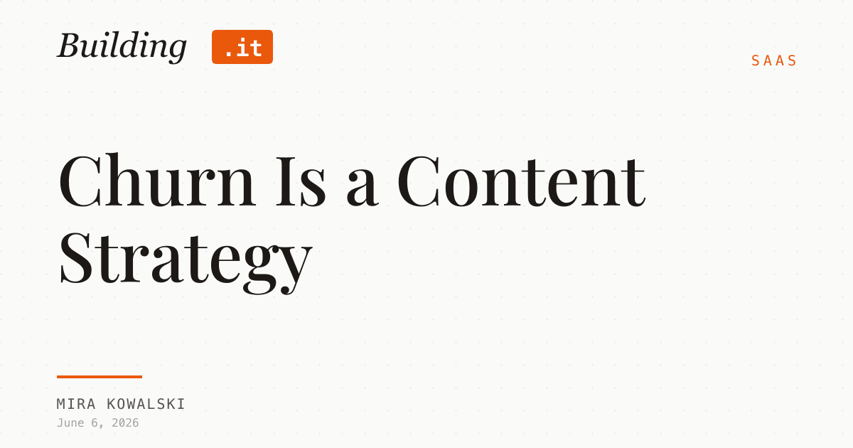 Cover Image for Churn Is a Content Strategy