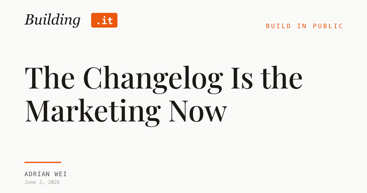 Cover Image for The Changelog Is the Marketing Now