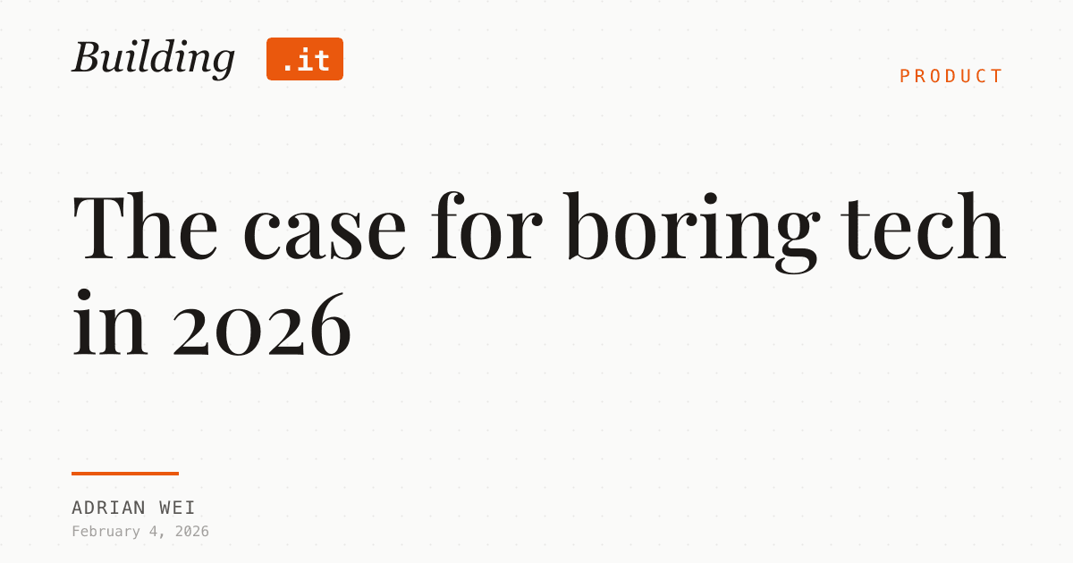Cover Image for The case for boring tech in 2026